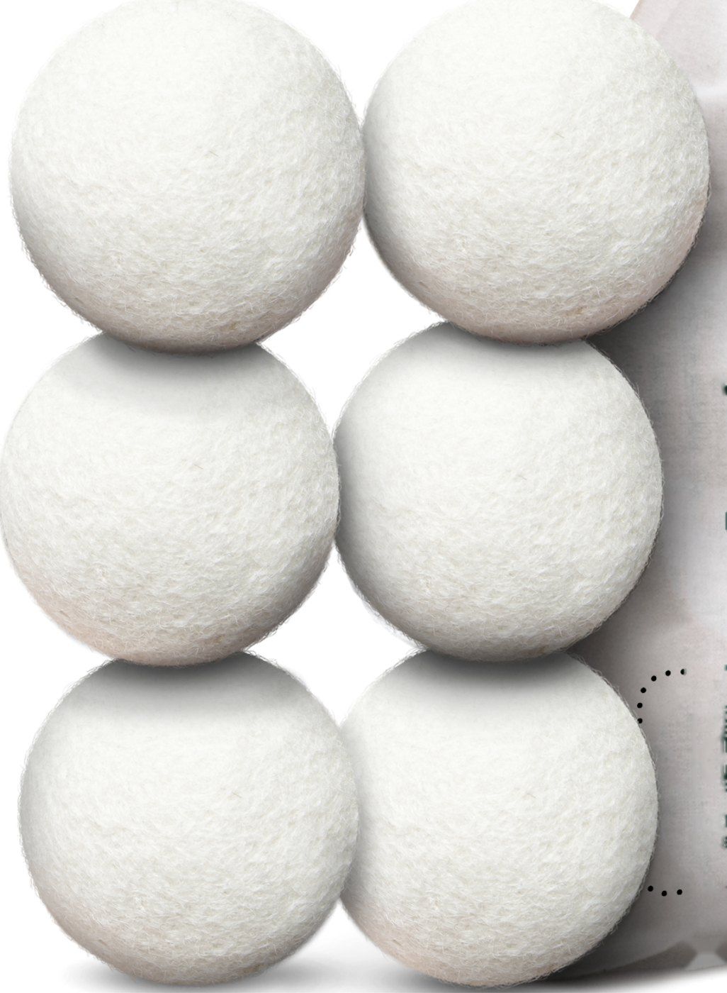 Plain White: a set of six plain white wool dryer balls